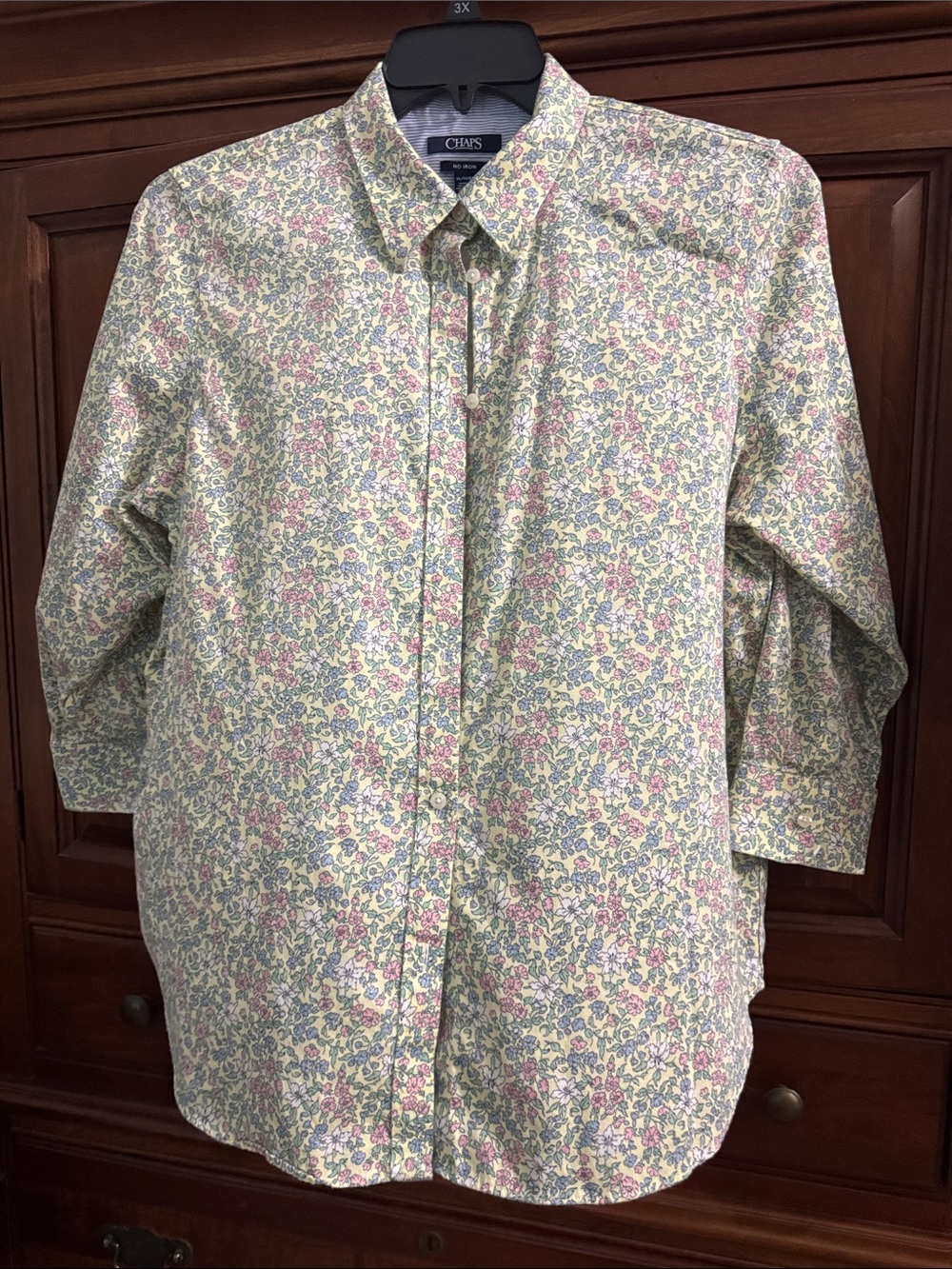 Chaps Pastel Floral Button-Down Shirt - Pink, Blue, Green